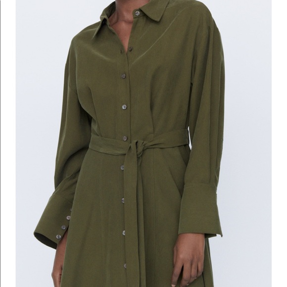 Zara Belted Shirt Dress - Picture 2 of 7